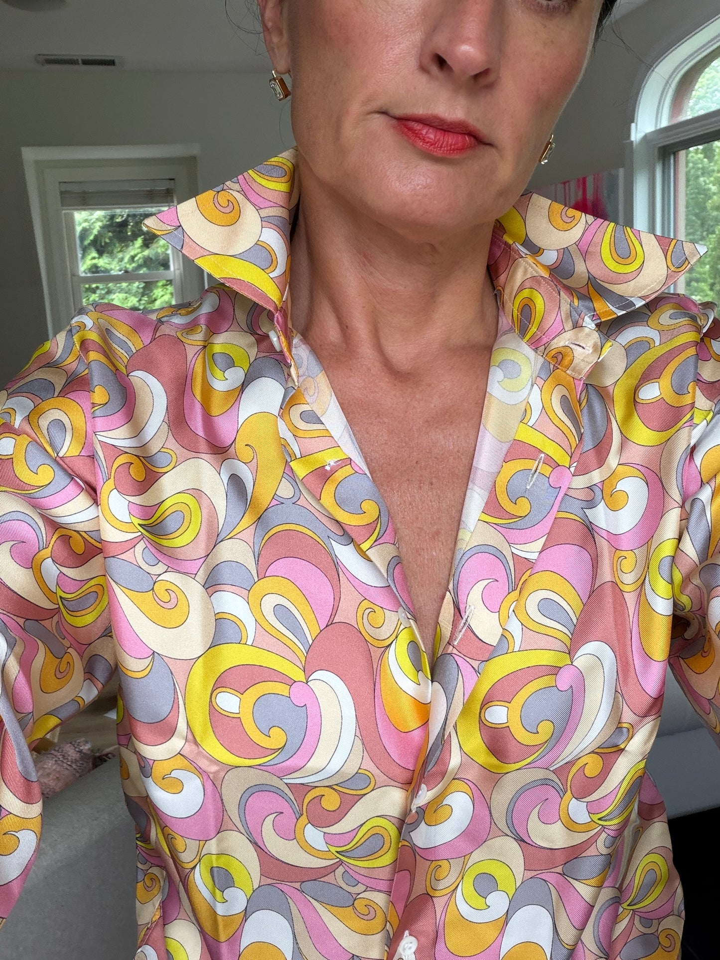 The Carolyn Silk Shirt in Pink