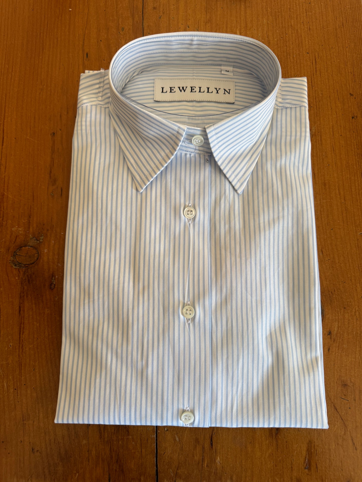 The Jackie Button Down in Light Blue Stripe