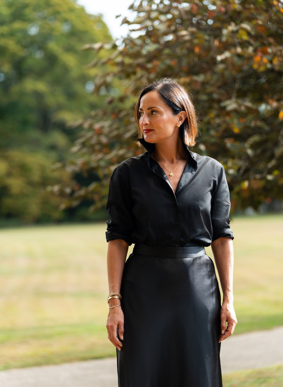 The Jackie Button Down in Black