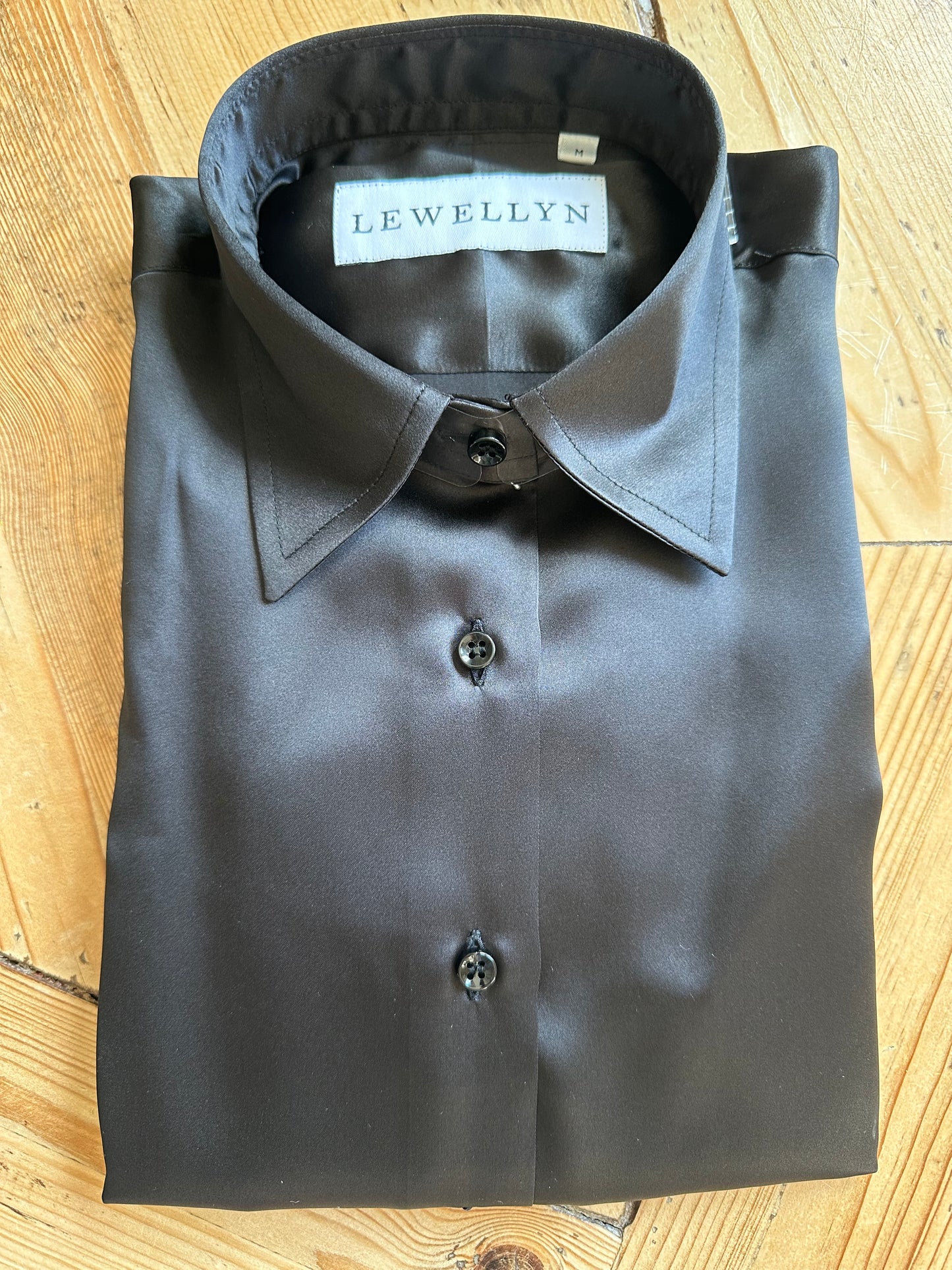 Black silk shirt