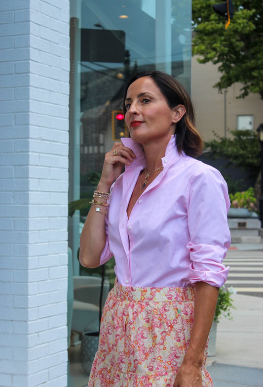 The Jackie Button Down in Pink