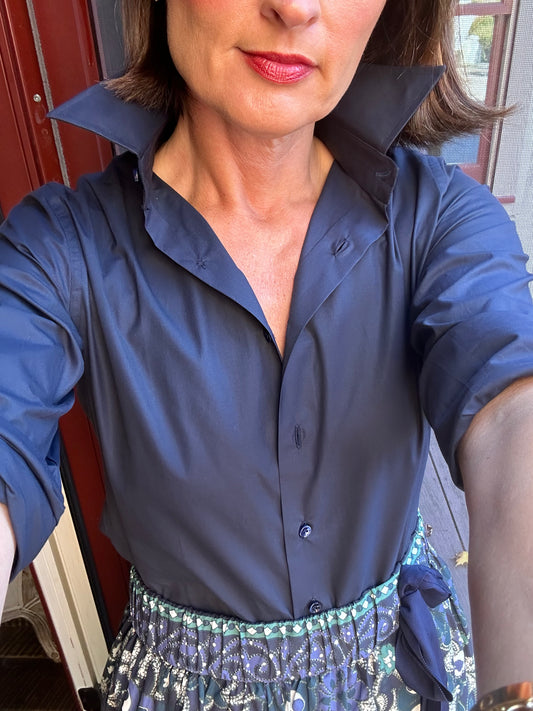 The Jackie Button Down in Navy