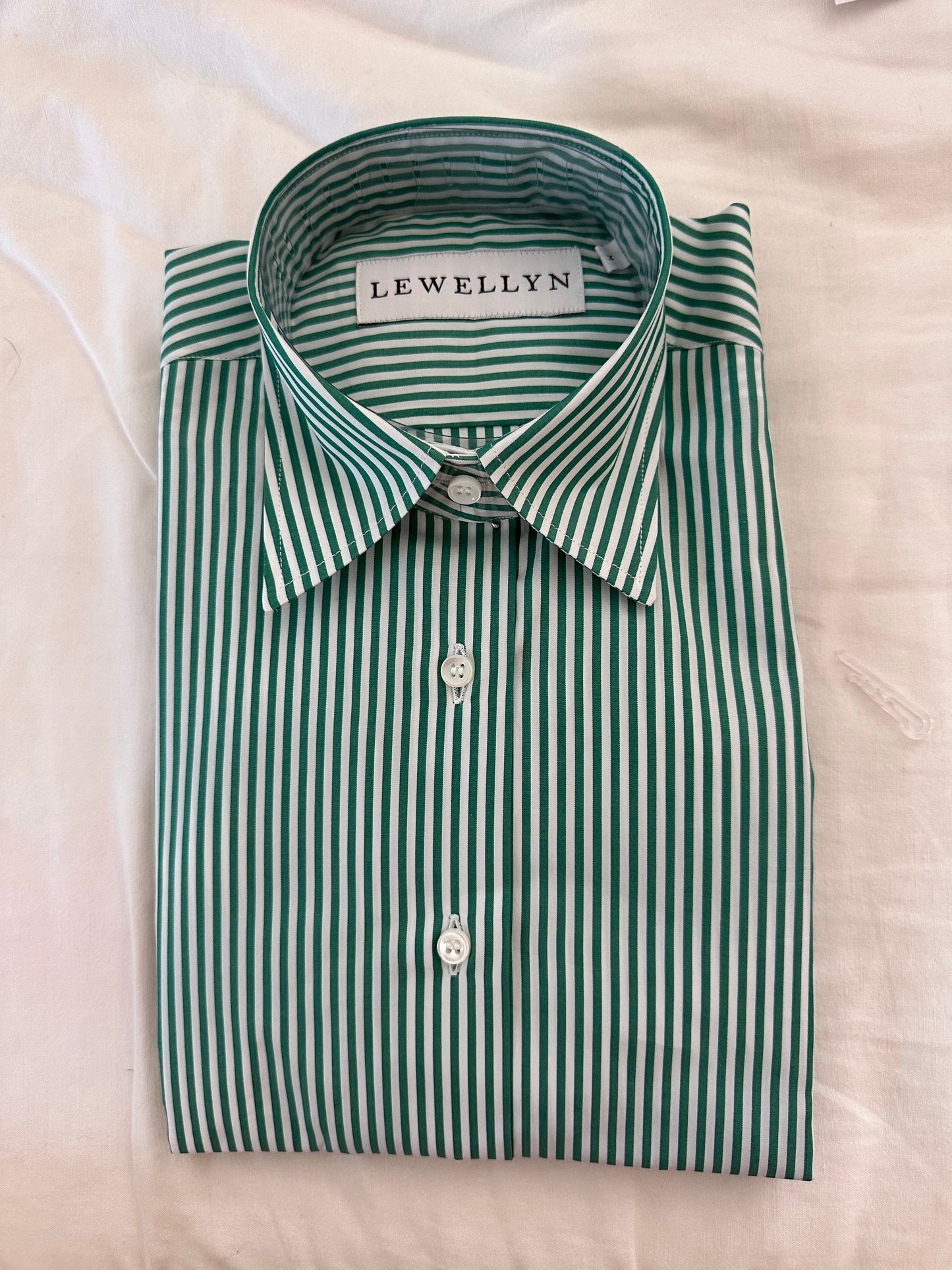 The Jackie Button Down in Green Stripe