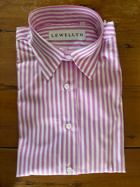 The Jackie Button Down in Pink Stripe