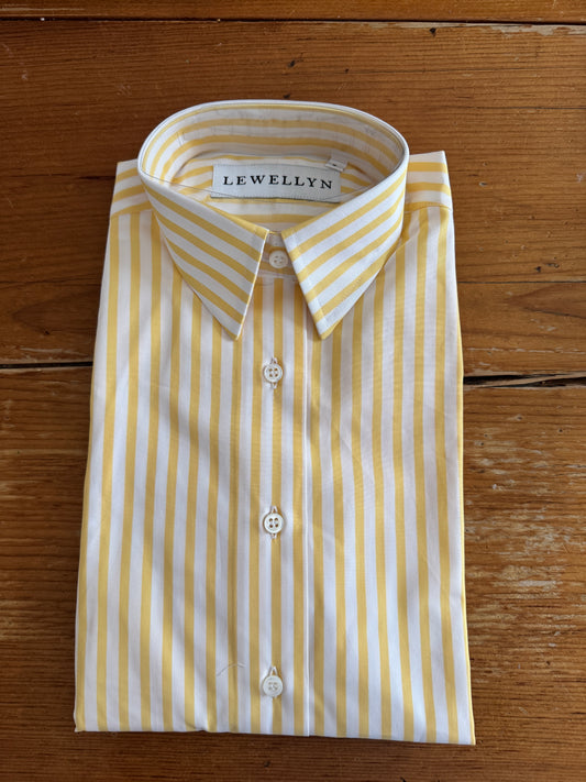 The Jackie Button Down in Yellow Wide Stripes